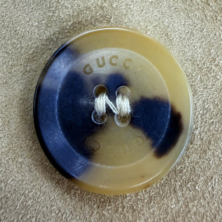 美品☆GUCCI グッチ 172198 バンブーバックル スウェードレザー トレンチコート ベージュ 40 イタリア製 正規品 ガーメント・ハンガー付