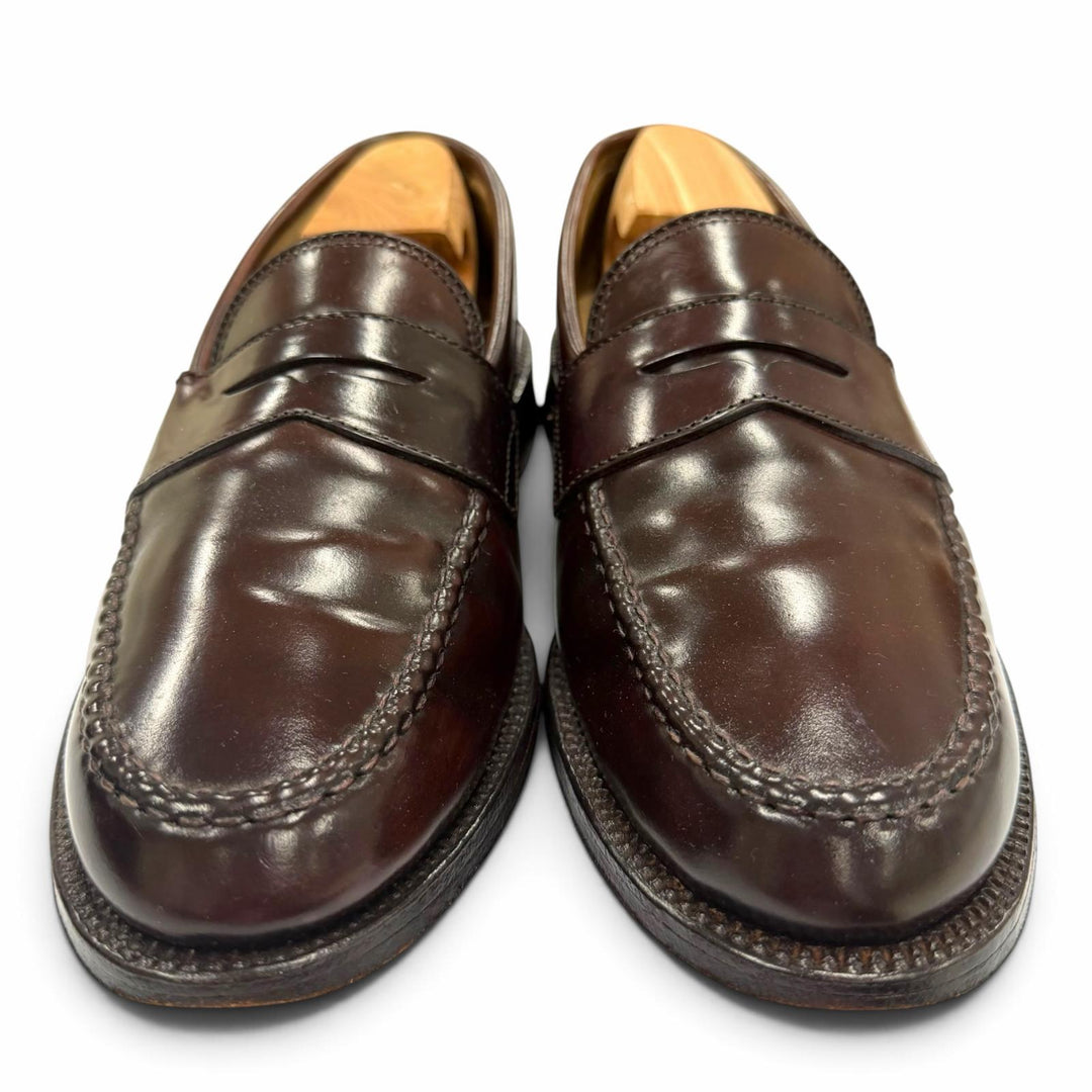 良品▼ALDEN オールデン 99162 コードバン Uチップ レザーシューズ コイン ローファー ダークブラウン 6 イングランド製 メンズ ビジネス