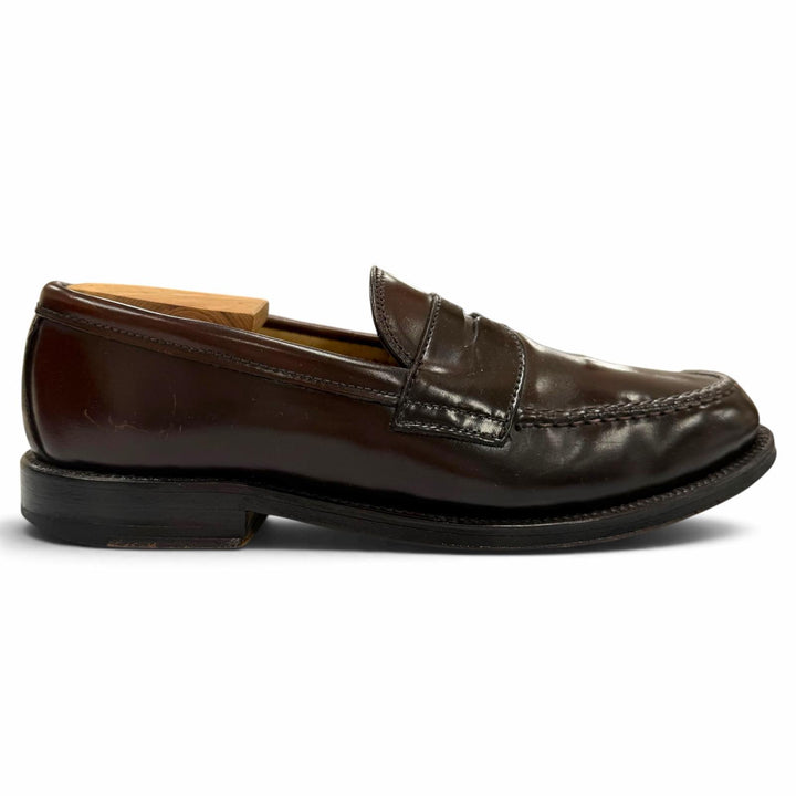 良品▼ALDEN オールデン 99162 コードバン Uチップ レザーシューズ コイン ローファー ダークブラウン 6 イングランド製 メンズ ビジネス