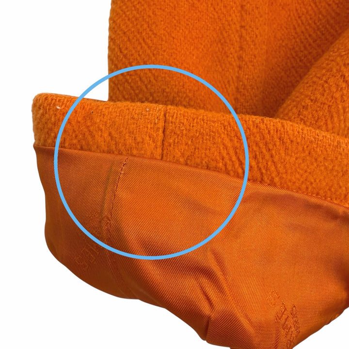 良品□HERMES エルメス ヴィンテージ ウール100％ 藤原ヒロシ着用 トグルボタン フーデッド ダッフルコート オレンジ 46 フランス製