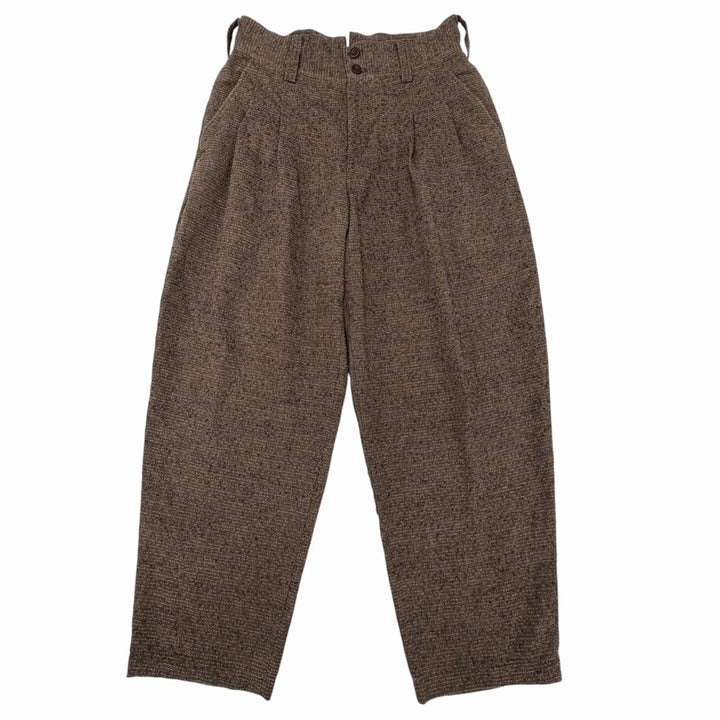 極美品▼IM MEN ISSEY MIYAKE アイムメン イッセイミヤケ 26SS LA61FF037 リネン ウール ツイード ハイウエスト タック パンツ 2 正規品