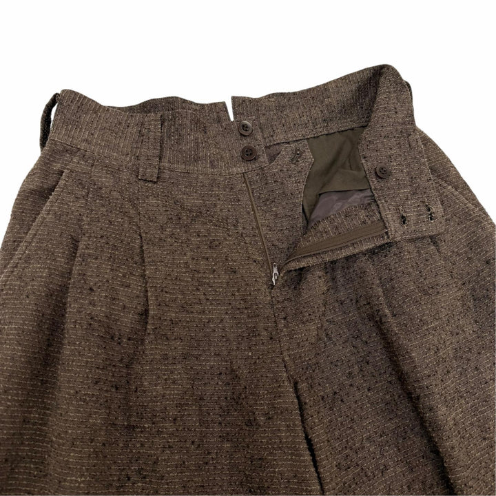 極美品▼IM MEN ISSEY MIYAKE アイムメン イッセイミヤケ 26SS LA61FF037 リネン ウール ツイード ハイウエスト タック パンツ 2 正規品