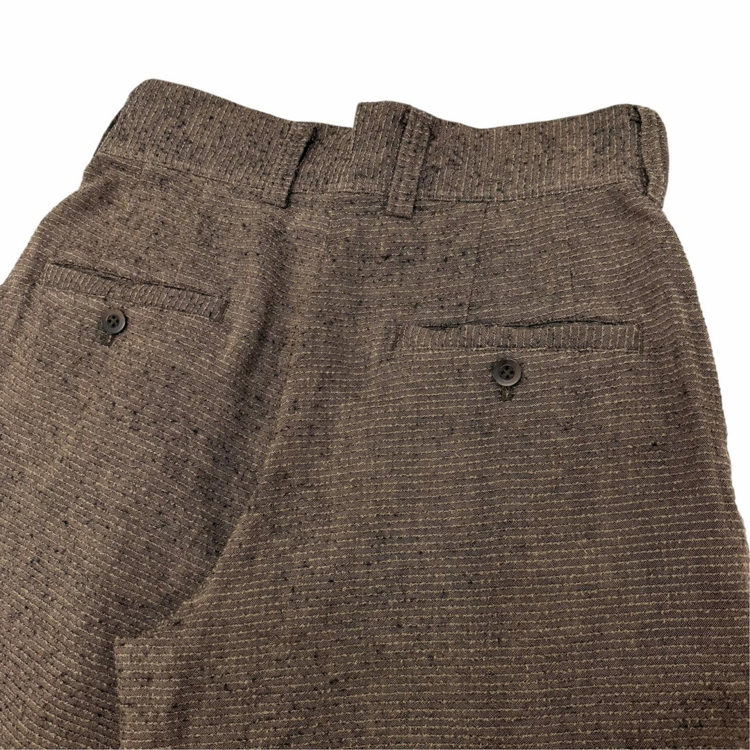 極美品▼IM MEN ISSEY MIYAKE アイムメン イッセイミヤケ 26SS LA61FF037 リネン ウール ツイード ハイウエスト タック パンツ 2 正規品