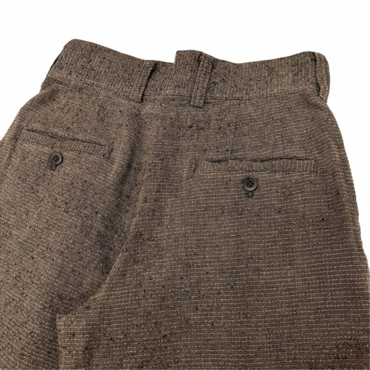 極美品▼IM MEN ISSEY MIYAKE アイムメン イッセイミヤケ 26SS LA61FF037 リネン ウール ツイード ハイウエスト タック パンツ 2 正規品