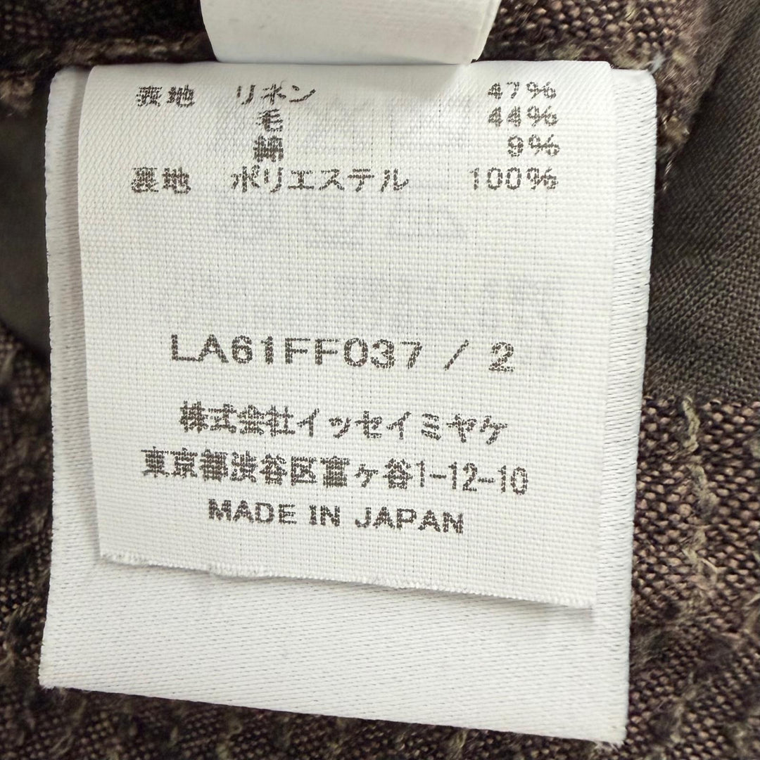 極美品▼IM MEN ISSEY MIYAKE アイムメン イッセイミヤケ 26SS LA61FF037 リネン ウール ツイード ハイウエスト タック パンツ 2 正規品