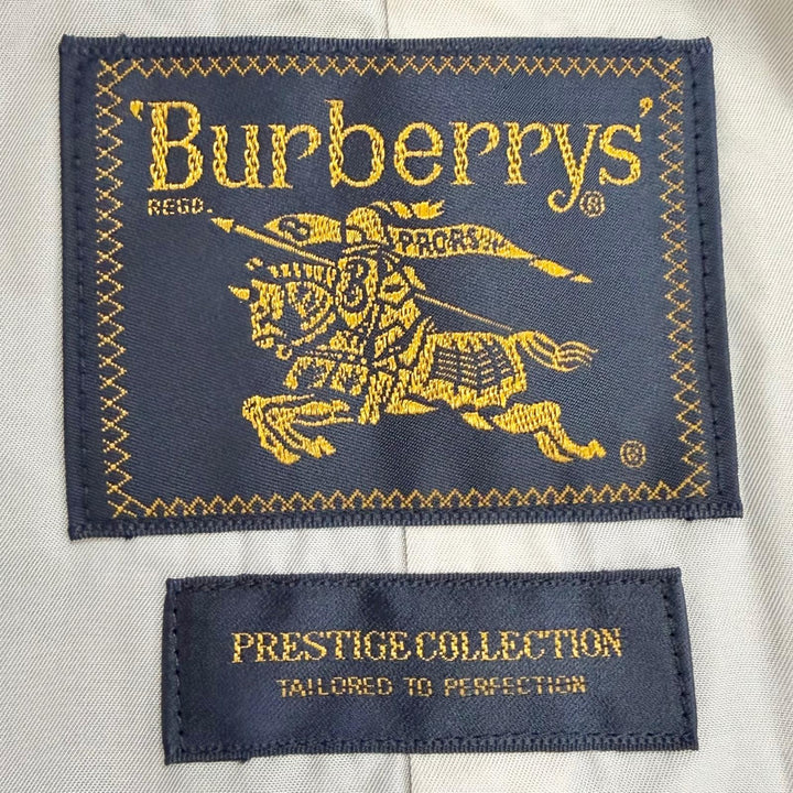 美品△Burberrys バーバリー ヴィンテージ ウール カシミヤ プレステージコレクション ベルト付 ロング ステンカラーコート ブラック 7AR