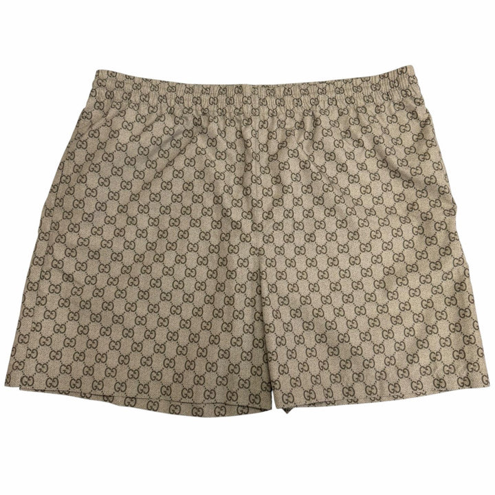 極美品□GUCCI グッチ 26SS 864932 GGプリント スイムショーツ ショートパンツ ベージュ 52 イタリア製 正規品 メンズ 箱・保存袋付き