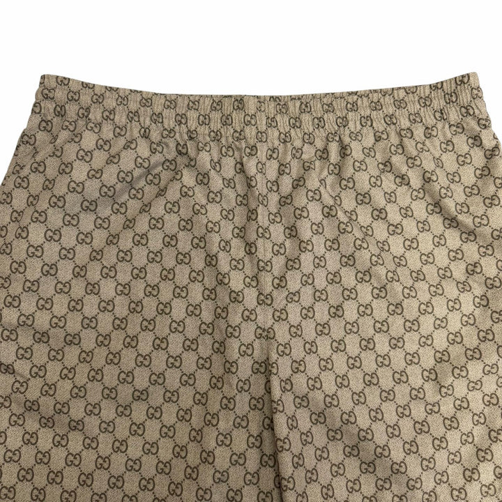 極美品□GUCCI グッチ 26SS 864932 GGプリント スイムショーツ ショートパンツ ベージュ 52 イタリア製 正規品 メンズ 箱・保存袋付き