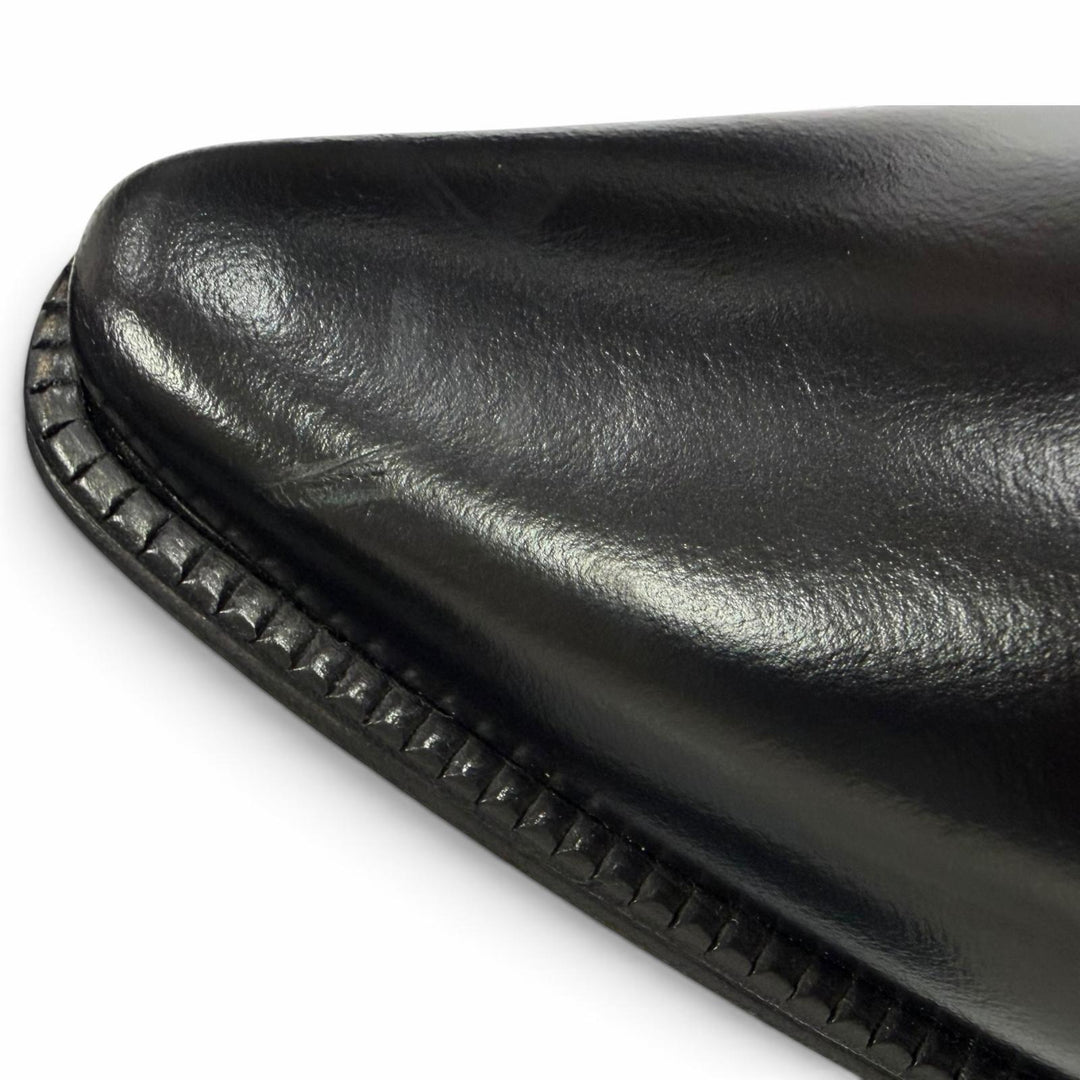 極美品□DOLCE&amp;GABBANA ドルチェ＆ガッバーナ レザー パーフォレーション サイドゴア チェルシーブーツ アンクルブーツ 6.5 イタリア製