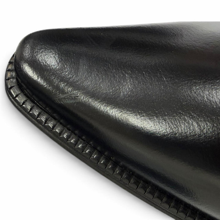 極美品□DOLCE&amp;GABBANA ドルチェ＆ガッバーナ レザー パーフォレーション サイドゴア チェルシーブーツ アンクルブーツ 6.5 イタリア製