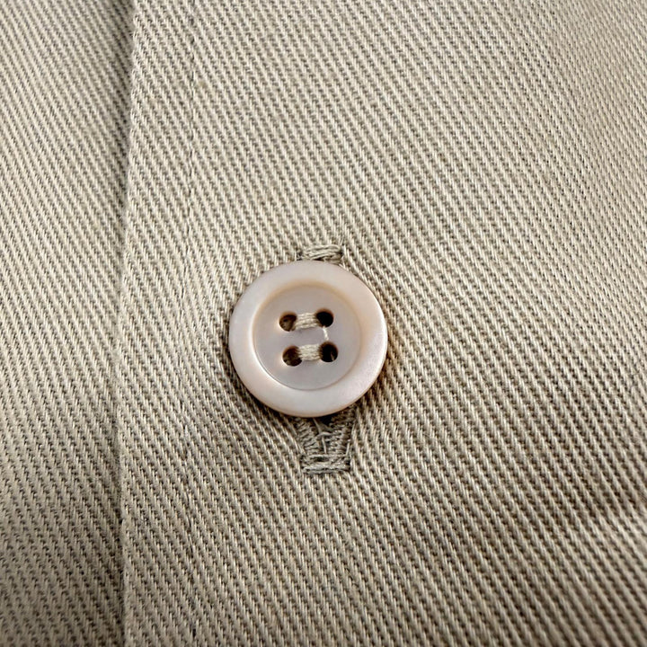 極美品▼LOEWE ロエベ H526Y05X79 コットン エルボーアナグラム ロングスリーブ 長袖シャツ ベージュ 39 伊製 正規品 メンズ ハンガー付