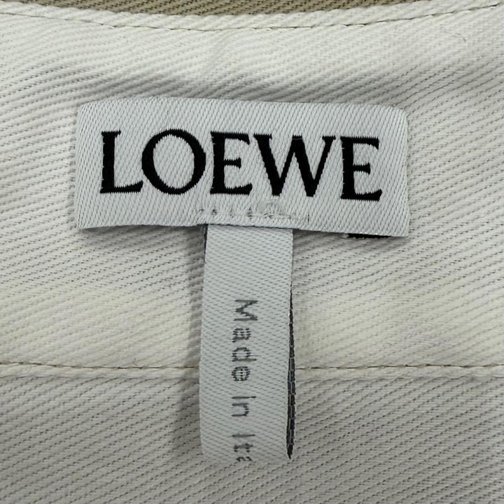 極美品▼LOEWE ロエベ H526Y05X79 コットン エルボーアナグラム ロングスリーブ 長袖シャツ ベージュ 39 伊製 正規品 メンズ ハンガー付