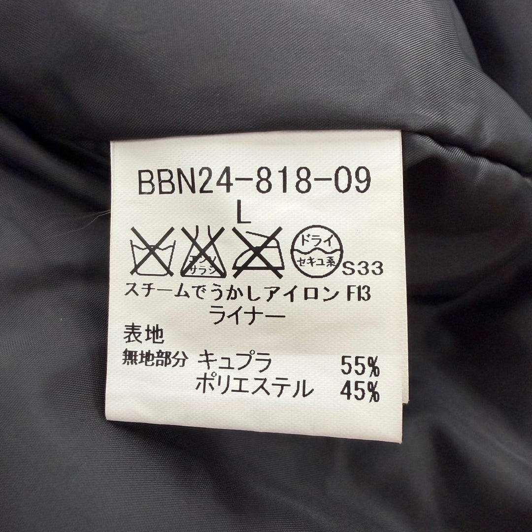 美品▼BURBERRY LONDON バーバリーロンドン 裏地ノバチェック柄 ジップアップ ダウンライナー付き 2WAY コート ブラック L 正規品 メンズ