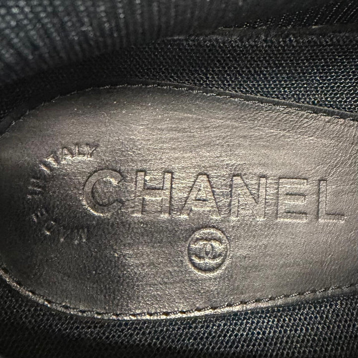 美品□CHANEL シャネル G31762 レザー ココマーク レースアップ ハイカットスニーカー シューズ ネイビー 43 イタリア製 メンズ