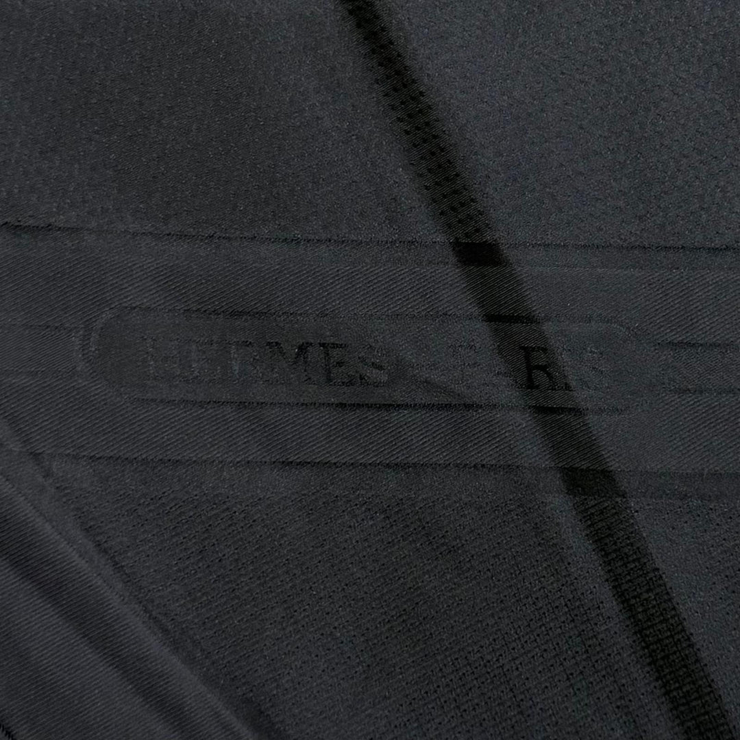 美品★HERMES エルメス ロザンジュ シルク100％ ホース柄 196×75 ストール ショール ブラック イタリア製 レディース