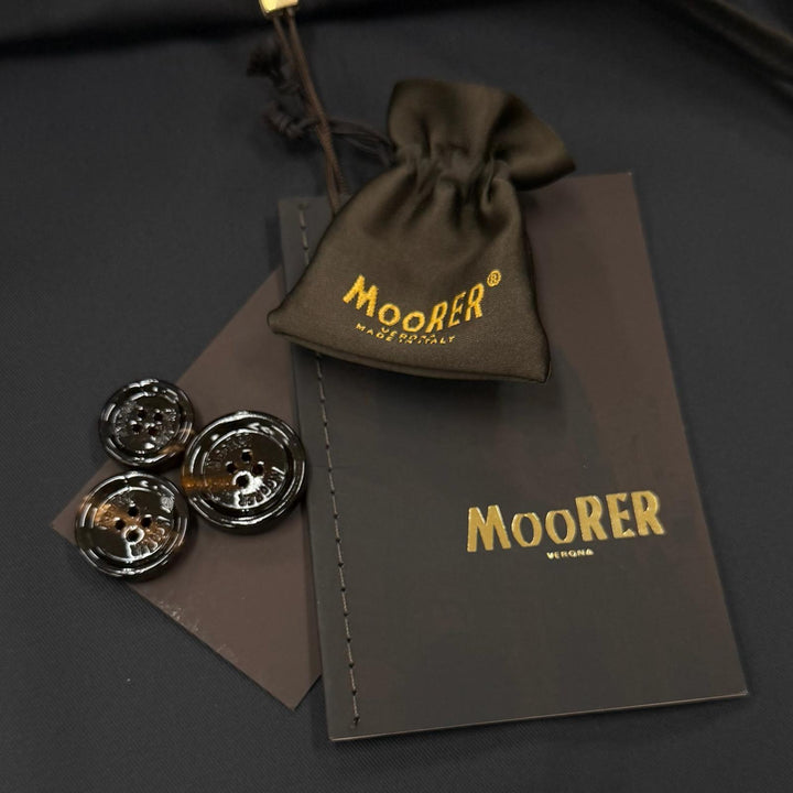 未使用品▼MOORER ムーレー GABETTI-WCO ロゴ入りボタン ダブルブレスト ミリタリージャケット ダークネイビー 44 メンズ ハンガー付き