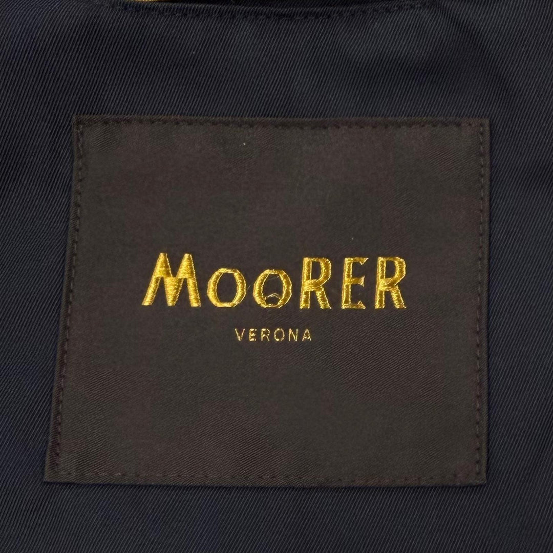 未使用品▼MOORER ムーレー GABETTI-WCO ロゴ入りボタン ダブルブレスト ミリタリージャケット ダークネイビー 44 メンズ ハンガー付き