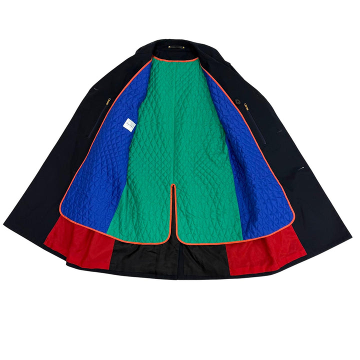 美品▼Paul Smith ポールスミス コットン100% 中綿入りライナー付き トレンチコート ダークネイビー L 日本製 正規品 メンズ ビジネス◎