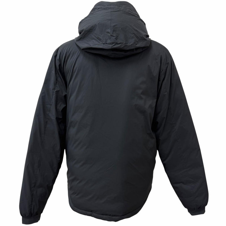 極美品□CANADA GOOSE カナダグース 5078M LODGE HOODY ミニロゴワッペン フーデッド ダウンジャケット 黒 L カナダ製 正規品 メンズ