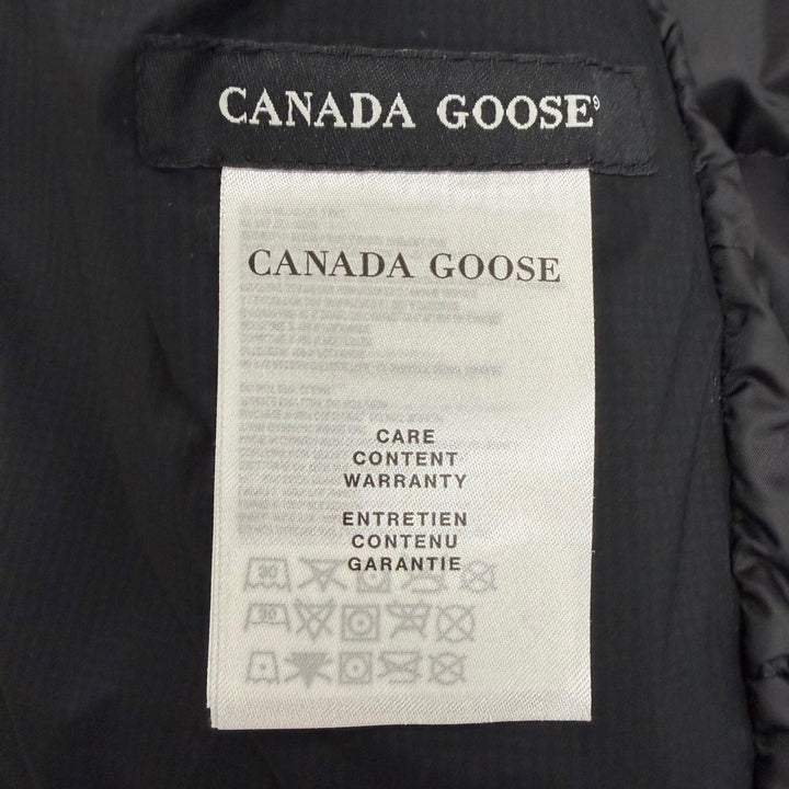 極美品□CANADA GOOSE カナダグース 5078M LODGE HOODY ミニロゴワッペン フーデッド ダウンジャケット 黒 L カナダ製 正規品 メンズ