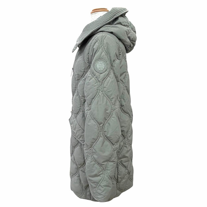 極美品△CANADA GOOSE カナダグース 2279WT Alessia Coat ロゴワッペン フード付き ダブルニードルキルティング ダウンコート XS 正規品