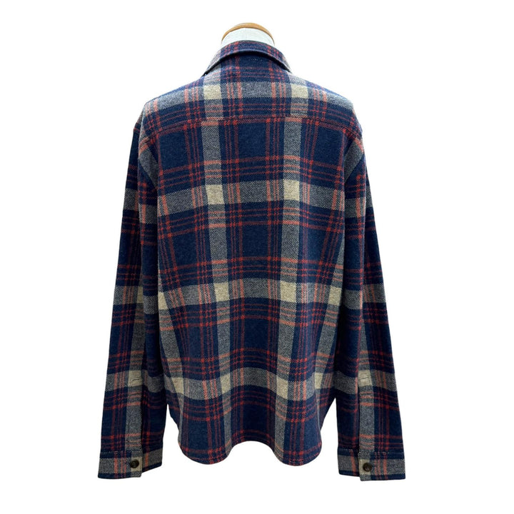 未使用品▼RRL ダブルアールエル ウール リネン カシミヤ混 ワークシャツセーター 長袖シャツ ネイビー L 正規品 メンズ 定価129800円