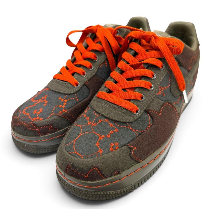 未使用品▼NIKE ナイキ 363171-031 Air Force 1 Low Supreme TZ Maharam レザー スニーカー カーキ ブラウン グレー 26 メンズ 箱付き