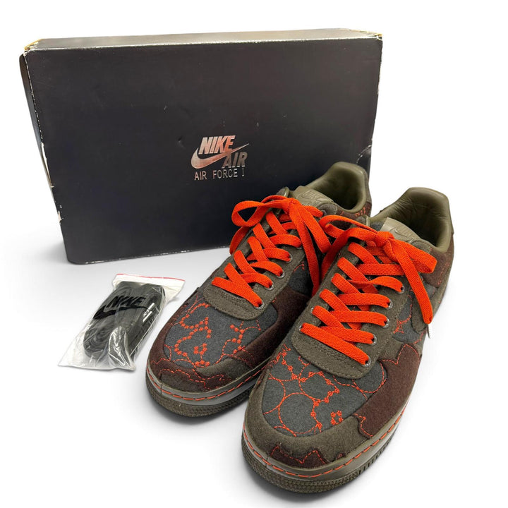 未使用品▼NIKE ナイキ 363171-031 Air Force 1 Low Supreme TZ Maharam レザー スニーカー カーキ ブラウン グレー 26 メンズ 箱付き