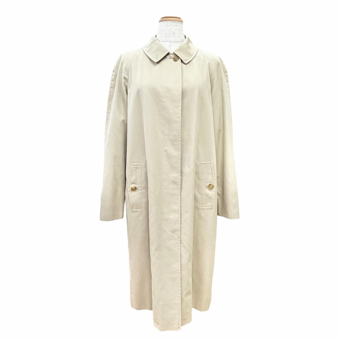 美品△BURBERRY LONDON バーバリーロンドン コットン100% 裏地ノバチェック柄 ウールライナー付き ステンカラーコート ベージュ 9 正規品