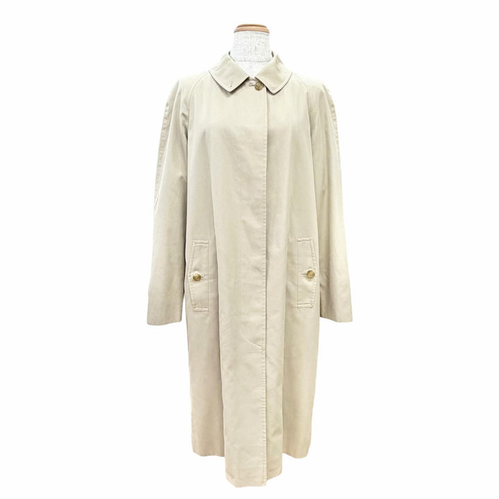 美品△BURBERRY LONDON バーバリーロンドン コットン100% 裏地ノバチェック柄 ウールライナー付き ステンカラーコート ベージュ 9 正規品