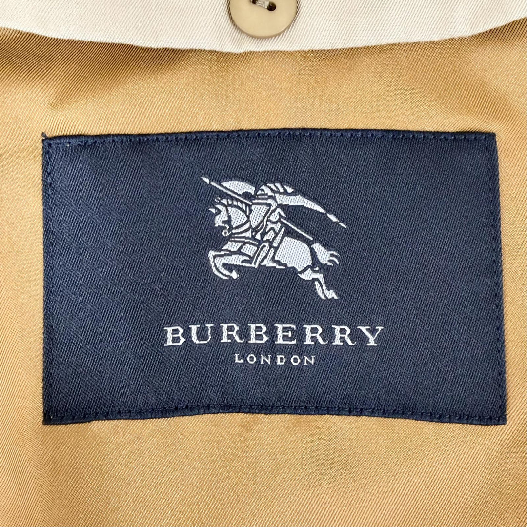 美品△BURBERRY LONDON バーバリーロンドン コットン100% 裏地ノバチェック柄 ウールライナー付き ステンカラーコート ベージュ 9 正規品