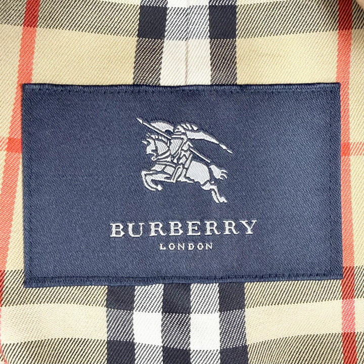 美品△BURBERRY LONDON バーバリーロンドン コットン100% 裏地ノバチェック柄 ウールライナー付き ステンカラーコート ベージュ 9 正規品