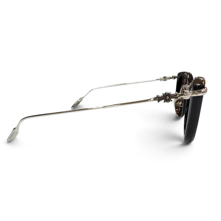 美品▼CHROME HEARTS クロムハーツ NEW LOVER ニューラバー 925 フローラルクロス アイウェア サングラス ブラック シルバー 重量32.23g