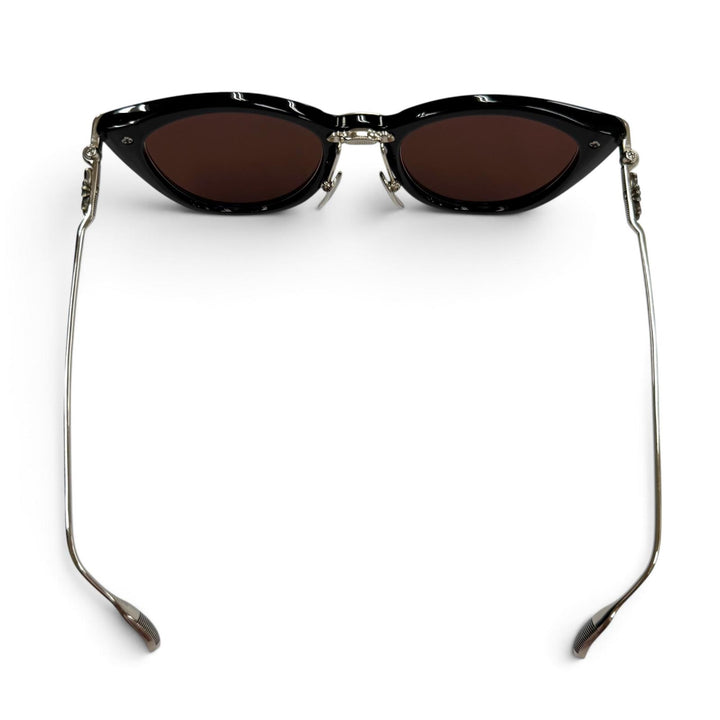 美品▼CHROME HEARTS クロムハーツ NEW LOVER ニューラバー 925 フローラルクロス アイウェア サングラス ブラック シルバー 重量32.23g