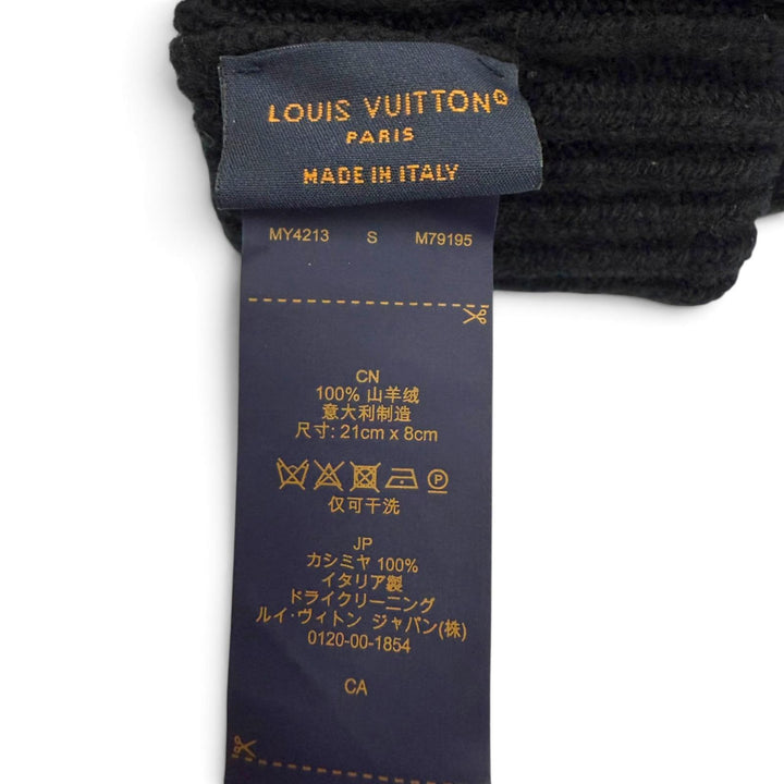 美品▼LOUIS VUITTON ルイヴィトン 2023年製 M79195 グローブ LV デュアル カシミヤ100% 手袋 ブラック S イタリア製 正規品 メンズ