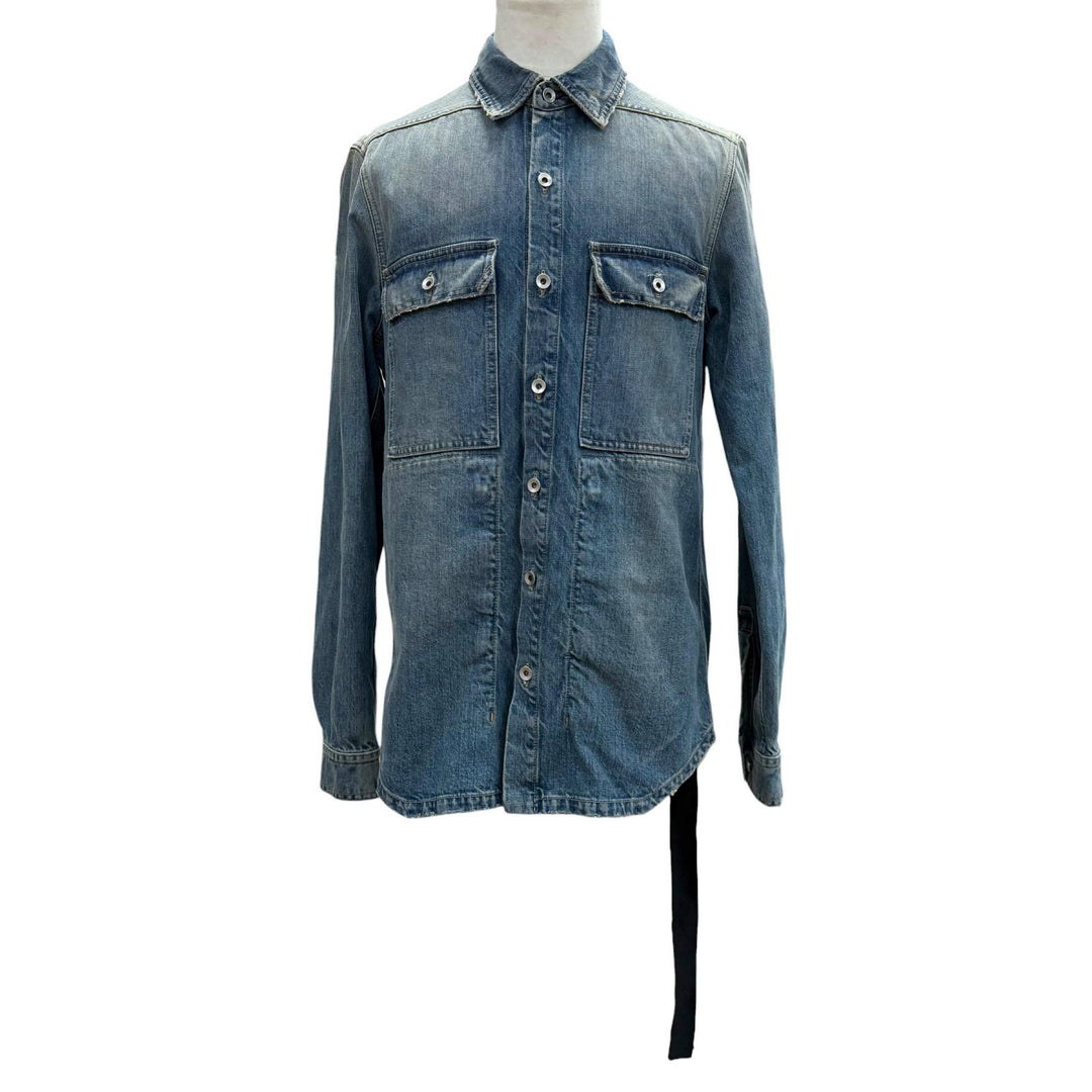 美品▼RICK OWENS DRKSHDW リックオウエンス ダークシャドウ DU01F4755 OUTERSHIRT デニムジャケット ブルー S イタリア製 メンズ