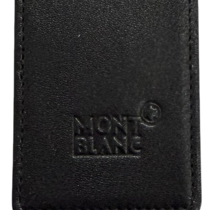 極美品□MONTBLANC モンブラン レザー ホワイトスター 二本用 ペンポーチ ペンケース ブラック メンズ レディース オススメ