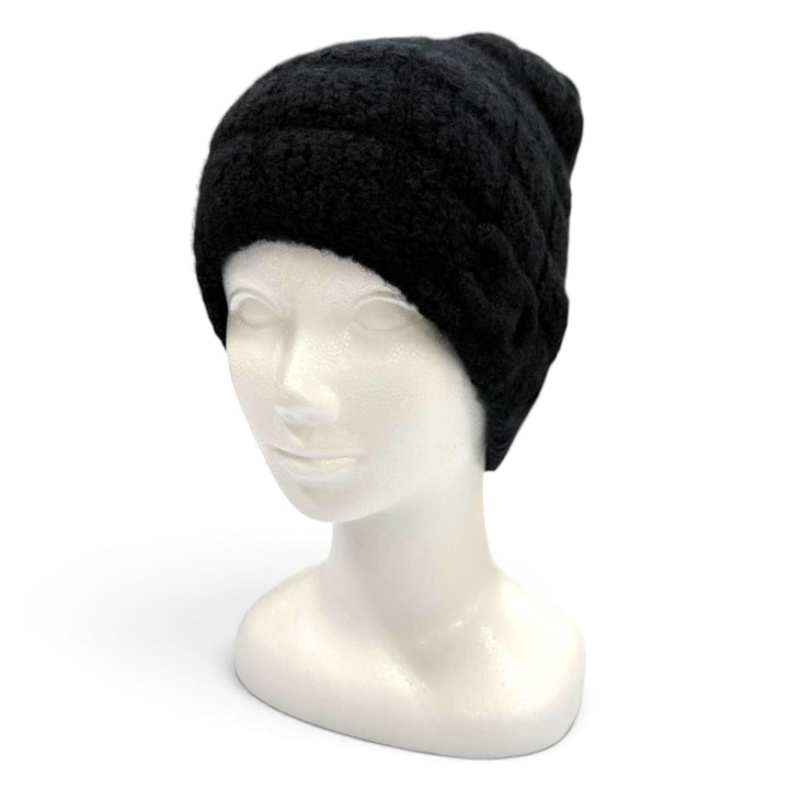 美品▼CHANEL シャネル 18A カシミヤ シルク ココマーク 帽子 ビーニー ニットキャップ ブラック 正規品 メンズ レディース ユニセックス