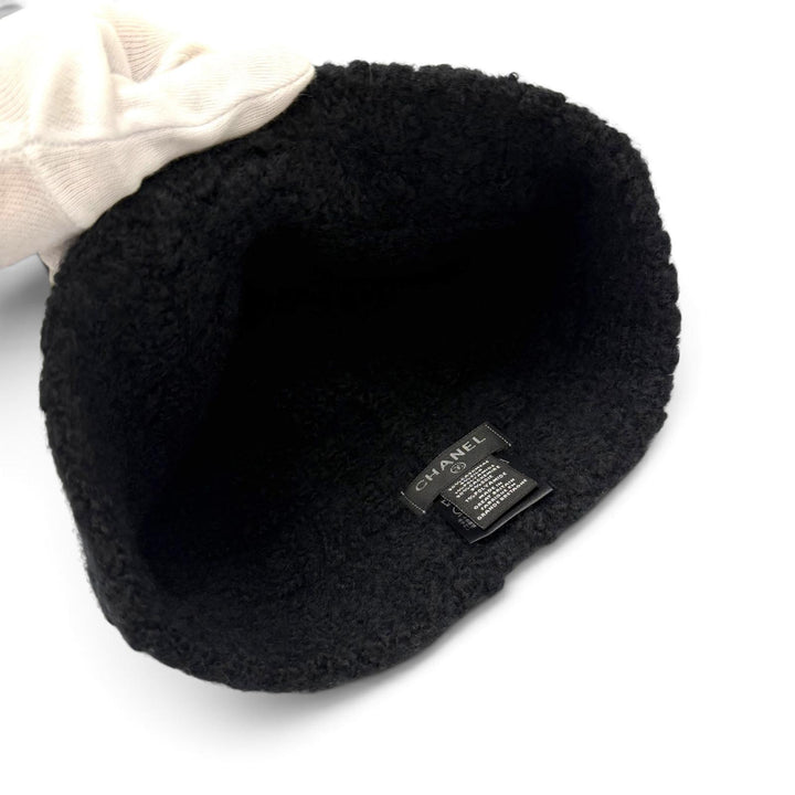 美品▼CHANEL シャネル 18A カシミヤ シルク ココマーク 帽子 ビーニー ニットキャップ ブラック 正規品 メンズ レディース ユニセックス