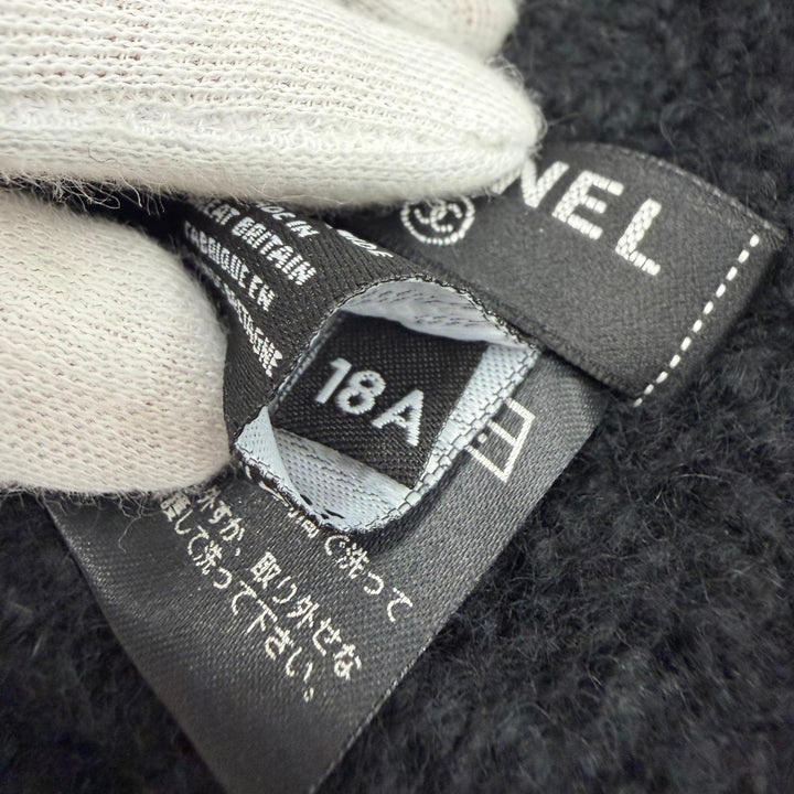 美品▼CHANEL シャネル 18A カシミヤ シルク ココマーク 帽子 ビーニー ニットキャップ ブラック 正規品 メンズ レディース ユニセックス