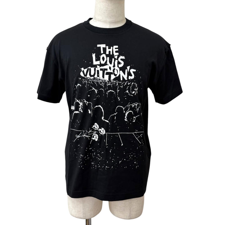 極美品□LOUIS VUITTON ルイヴィトン 23SS コットン LV コンサート インサイドアウト 半袖Ｔシャツ ブラック S イタリア製 正規品 メンズ