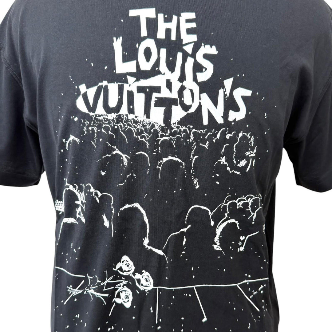 極美品□LOUIS VUITTON ルイヴィトン 23SS コットン LV コンサート インサイドアウト 半袖Ｔシャツ ブラック S イタリア製 正規品 メンズ