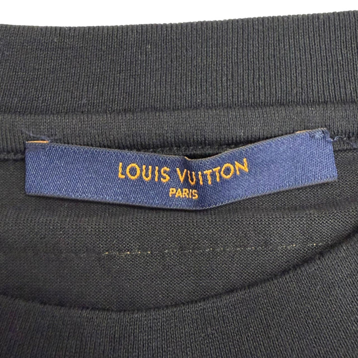 極美品□LOUIS VUITTON ルイヴィトン 23SS コットン LV コンサート インサイドアウト 半袖Ｔシャツ ブラック S イタリア製 正規品 メンズ