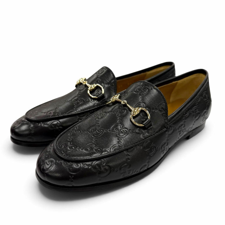 未使用品☆GUCCI グッチ 786016 ヨルダーン グッチシマ ホースビット レザー ローファー ブラック ゴールド金具 35 伊製 箱・保存袋付き