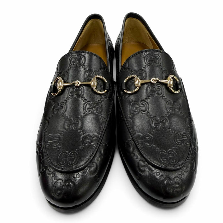 未使用品☆GUCCI グッチ 786016 ヨルダーン グッチシマ ホースビット レザー ローファー ブラック ゴールド金具 35 伊製 箱・保存袋付き