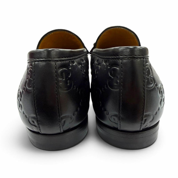 未使用品☆GUCCI グッチ 786016 ヨルダーン グッチシマ ホースビット レザー ローファー ブラック ゴールド金具 35 伊製 箱・保存袋付き