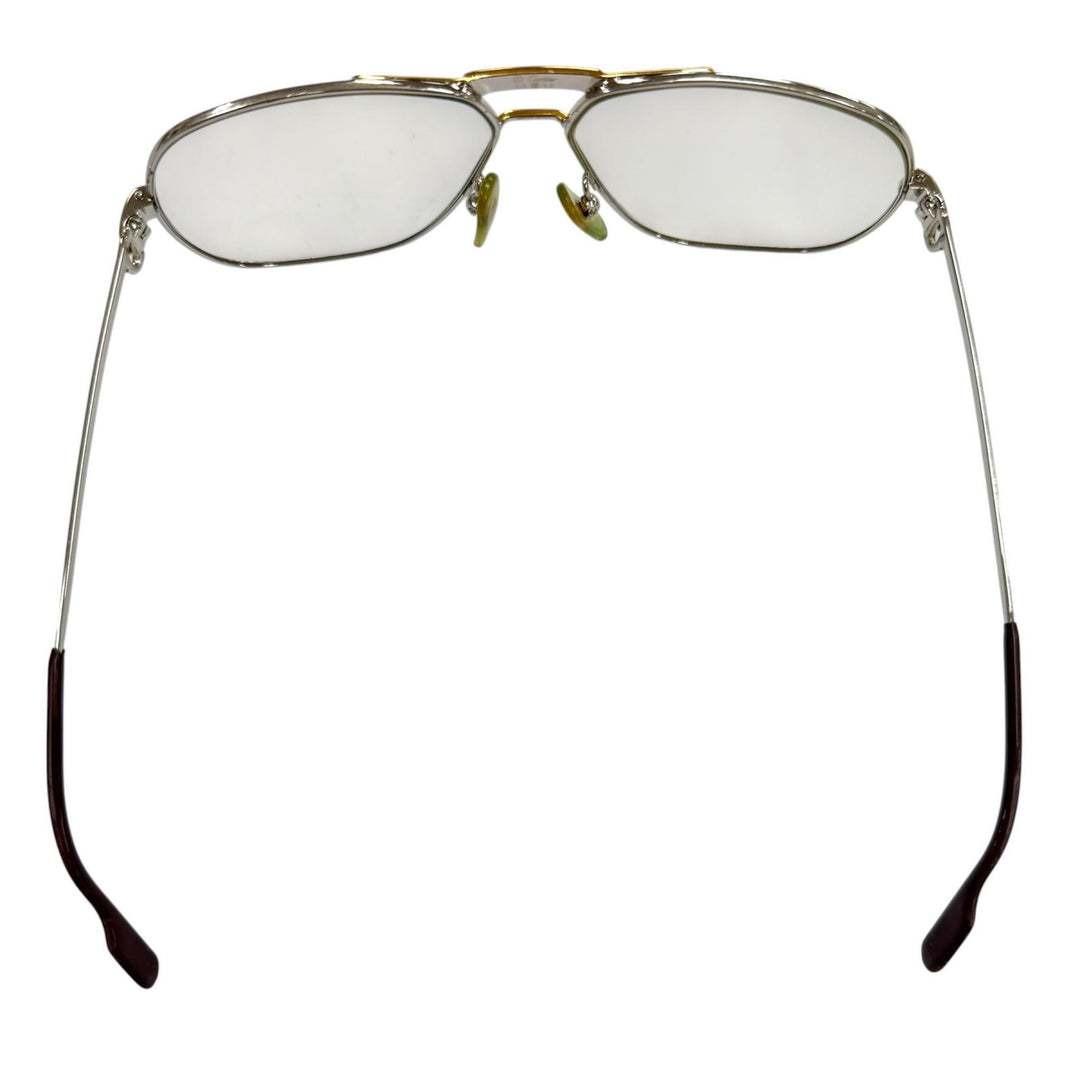 人気▼Cartier カルティエ トリニティ ツーブリッジ ロゴ金具付き メガネ 眼鏡 アイウェア シルバー ゴールド ボルドー 59□12 135 度入