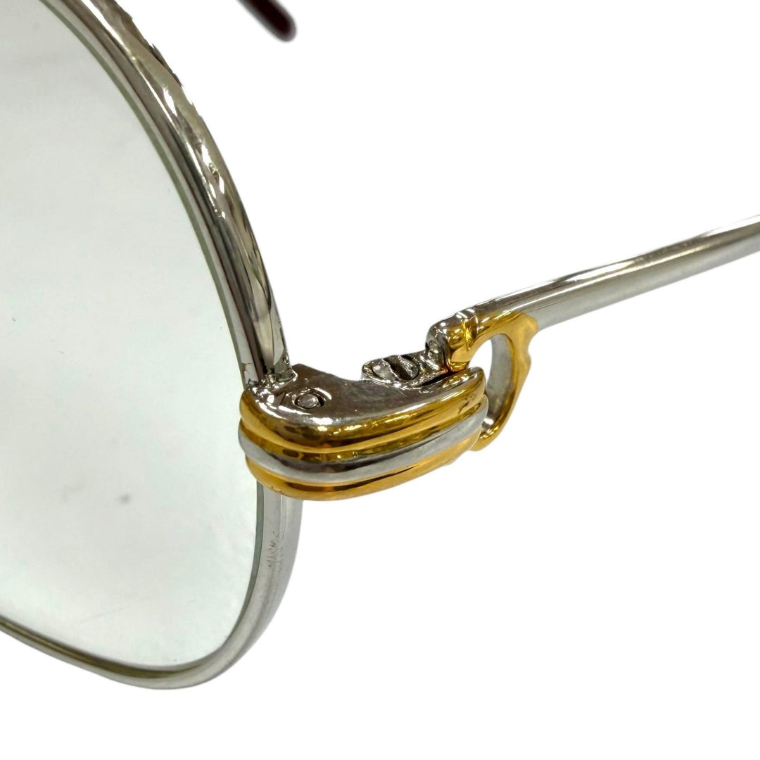 人気▼Cartier カルティエ トリニティ ツーブリッジ ロゴ金具付き メガネ 眼鏡 アイウェア シルバー ゴールド ボルドー 59□12 135 度入