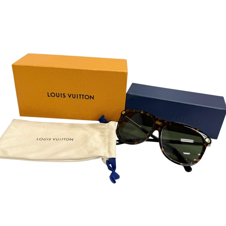 極美品□LOUIS VUITTON ルイヴィトン Z0893E ヴァーティゴ サングラス ブラウン(べっこう柄) グリーン 56□14-140 デモレンズ イタリア製