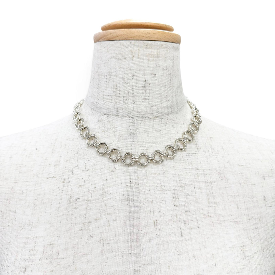 美品△TIFFANY&amp;Co. ティファニー ヴィンテージ トリプル ラウンドリンク ネックレス アクセサリー 925 シルバー 重量44.34g レディース